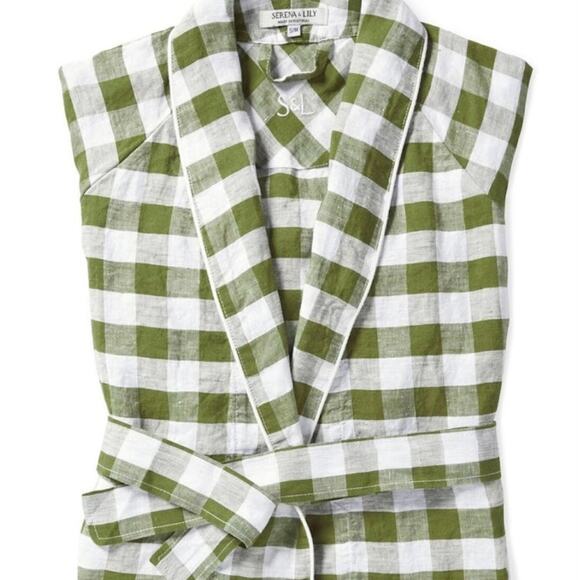 Serena & Lily Other - Serena & Lily Linen Hyannis Robe Green Grove  S/M NWT